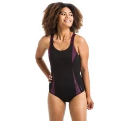 Badpak Voor Aquafitness Elea Zwart/bordeaux