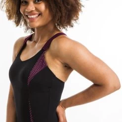 Badpak Voor Aquafitness Elea Zwart/bordeaux -Nabaiji badpak voor aquafitness elea zwartbordeaux 3