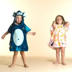 Badponcho Voor Peuters Katoen Aap Donkerblauw -Nabaiji badponcho voor peuters katoen aap donkerblauw 2