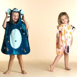 Badponcho Voor Peuters Katoen Aap Donkerblauw -Nabaiji badponcho voor peuters katoen aap donkerblauw 3