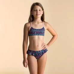Bikinitop Voor Zwemmen Meisjes Lila Luna Blauw -Nabaiji bikinitop voor zwemmen meisjes lila luna blauw 2