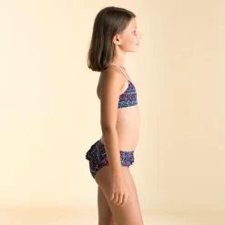 Bikinitop Voor Zwemmen Meisjes Lila Luna Blauw -Nabaiji bikinitop voor zwemmen meisjes lila luna blauw 3