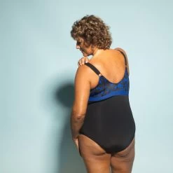 Corrigerend Badpak Mia Leo Zwart/blauw (ook In Grote Maat) Cupmaat D/E -Nabaiji corrigerend badpak mia leo zwartblauw ook in grote maat cupmaat de 2
