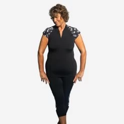 Damesshirt Met Korte Mouwen Voor Aquagym Of Aquabike Anna Sisi Zwart
