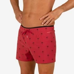 Nabaiji -Nabaiji korte zwemshort voor heren swimshort 100 cali roodzwart 1