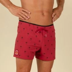 Korte Zwemshort Voor Heren Swimshort 100 Cali Rood/zwart -Nabaiji korte zwemshort voor heren swimshort 100 cali roodzwart 2