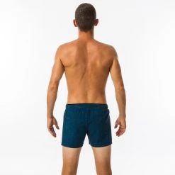 Korte Zwemshort Voor Heren Swimshort 100 Gemêleerd Blauw -Nabaiji korte zwemshort voor heren swimshort 100 gemeleerd blauw 2