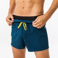 Korte Zwemshort Voor Heren Swimshort 100 Gemêleerd Blauw -Nabaiji korte zwemshort voor heren swimshort 100 gemeleerd blauw 4