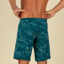 Lange Zwemshort Voor Heren Swimshort 100 Bana Turquoise/marineblauw -Nabaiji lange zwemshort voor heren swimshort 100 bana turquoisemarineblauw 3