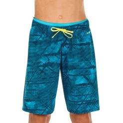 Lange Zwemshort Voor Jongens 100 Tex Blauw