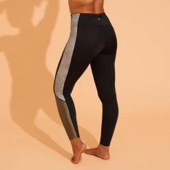 Legging Voor Aquagym Aquabike Zwart Kaki Print -Nabaiji legging voor aquagym aquabike zwart kaki print 4