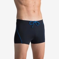 Zwemboxer Voor Heren Boxer 100 Plus Zwart/blauw