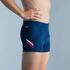 Zwemboxer Voor Heren Fiti Blauw/wit/rood -Nabaiji zwemboxer voor heren fiti blauwwitrood 2
