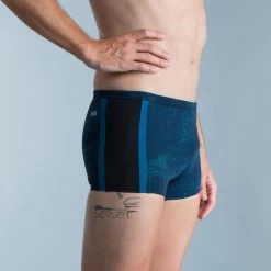 Zwemboxer Voor Heren Yoko Zwart/blauw -Nabaiji zwemboxer voor heren yoko zwartblauw 2