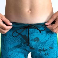 Zwemboxer Voor Jongens Yokob Donkerblauw Fluogroen -Nabaiji zwemboxer voor jongens yokob donkerblauw fluogroen 4