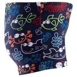 ZWEMBOXER VOOR PEUTERS/KINDEREN BLAUW MET VISSENPRINT -Nabaiji zwemboxer voor peuterskinderen blauw met vissenprint 3