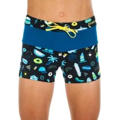 Zwembroek Jongens Zwemboxer 100 Pool All Playo Zwart -Nabaiji zwembroek jongens zwemboxer 100 pool all playo zwart 2