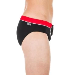 Zwemslip Voor Heren 100 Pep Zwart/rood -Nabaiji zwemslip voor heren 100 pep zwartrood 2