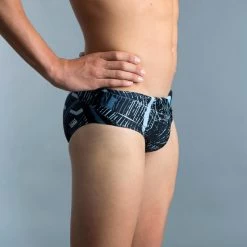 ZWEMSLIP VOOR HEREN 900 PRINT KOLI GRIJS -Nabaiji zwemslip voor heren 900 print koli grijs 2