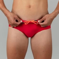 Zwemslip Voor Heren 900 Rood All Cell Rood Oranje