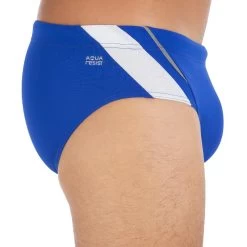 Nabaiji -Nabaiji zwemslip voor heren yoke 900 blauw wit 1