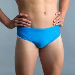 Zwemslip Zwemmen Heren Zwemslip 900 Yoke Blauw Wit